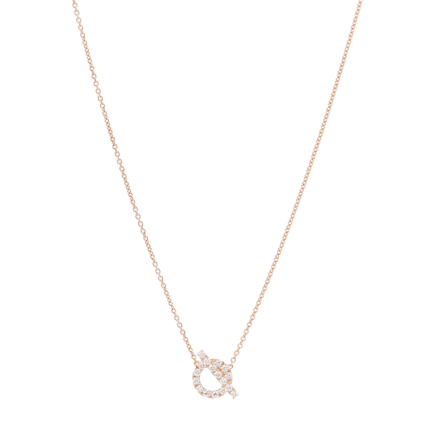 18K Rose Gold Diamond Finesse Pendant Necklace