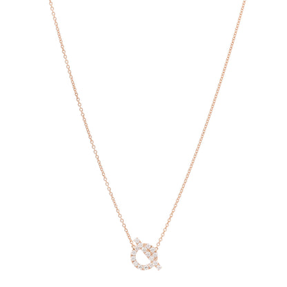 Hermes 18K Rose Gold Diamond Finesse Pendant Necklace 1 of 5