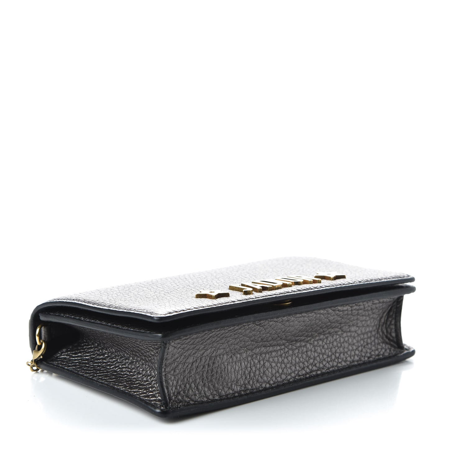 Metallic Grained Calfskin J'Adior Clutch Gunmetal