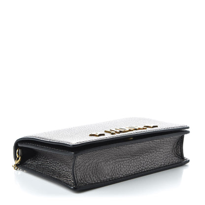 Christian Dior Metallic Grained Calfskin J'Adior Clutch Gunmetal 4 of 10