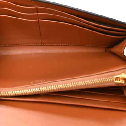 Celine Satinated Calfskin Long Tri-Fold Wallet Tan 5 of 12