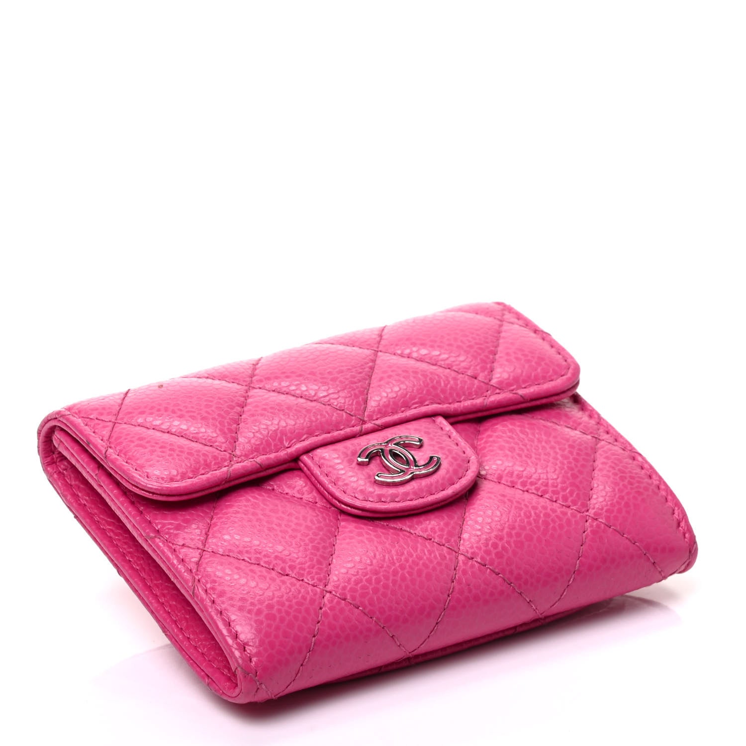 Chanel Caviar Quilted Flap Card Holder Wallet Pink 4 of 8