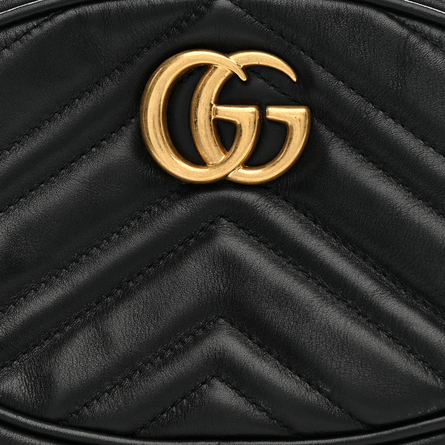 Calfskin Matelasse GG Marmont Belt Bag 85 34 Black