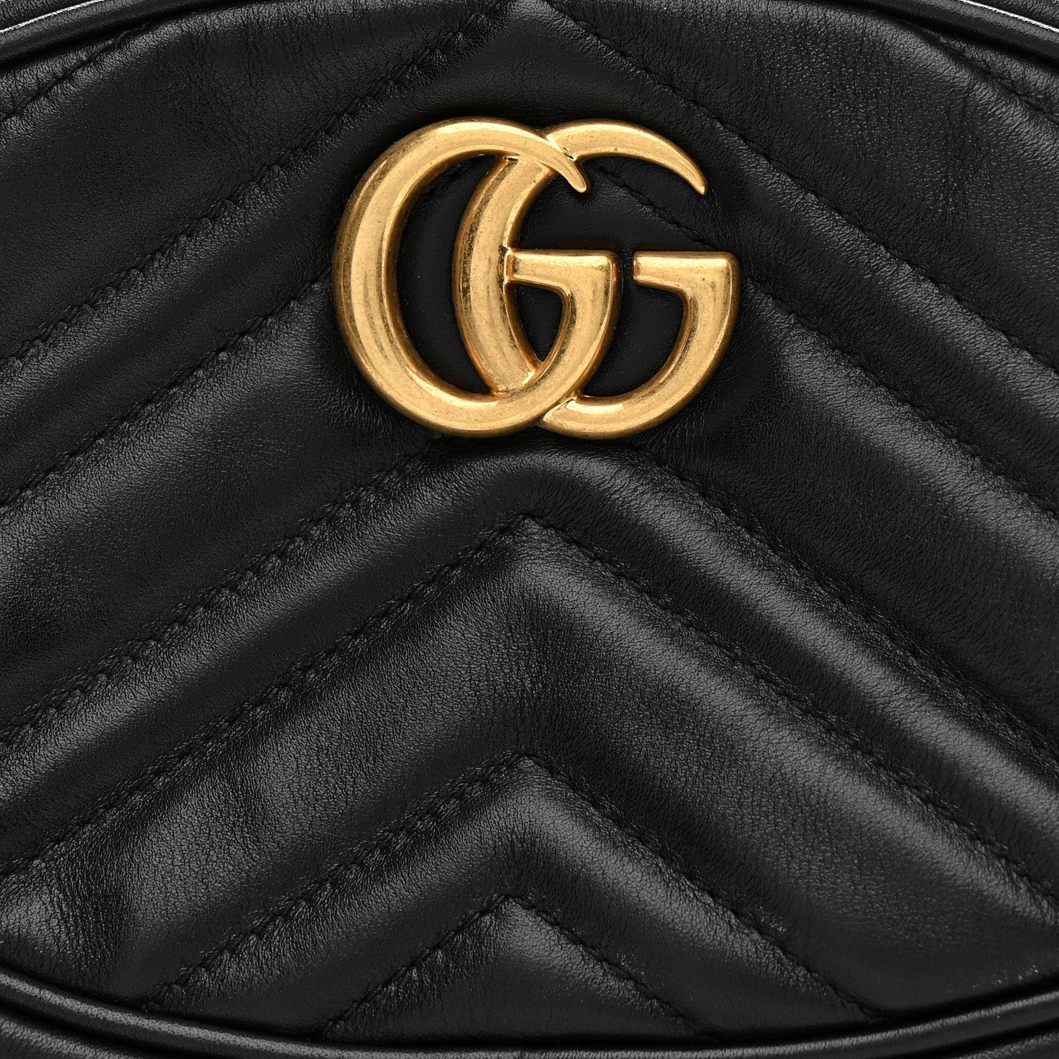 Gucci Calfskin Matelasse GG Marmont Belt Bag 85 34 Black 9 of 11