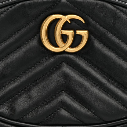 Gucci Calfskin Matelasse GG Marmont Belt Bag 85 34 Black 9 of 11