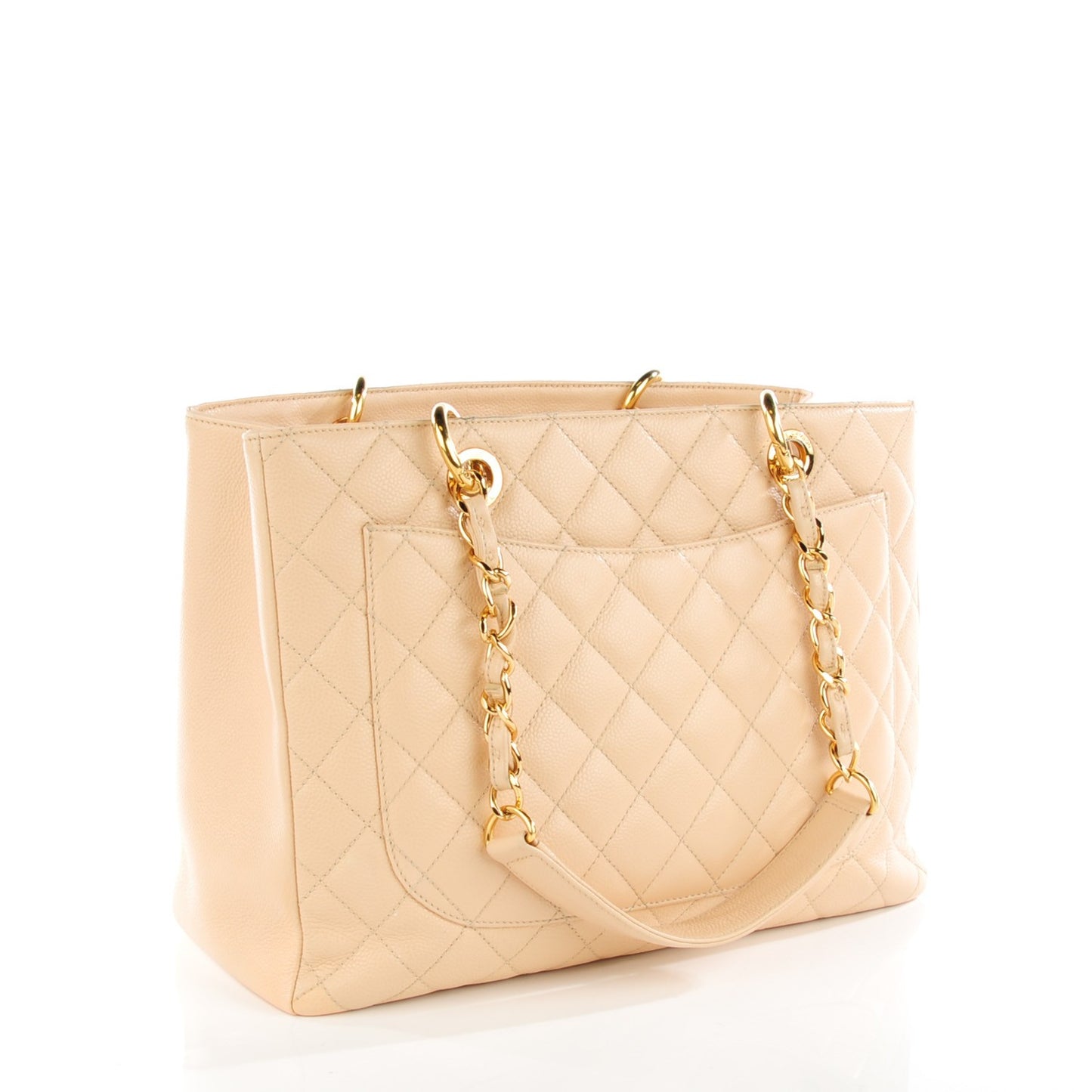 Caviar Quilted Grand Shopping Tote GST Beige Clair
