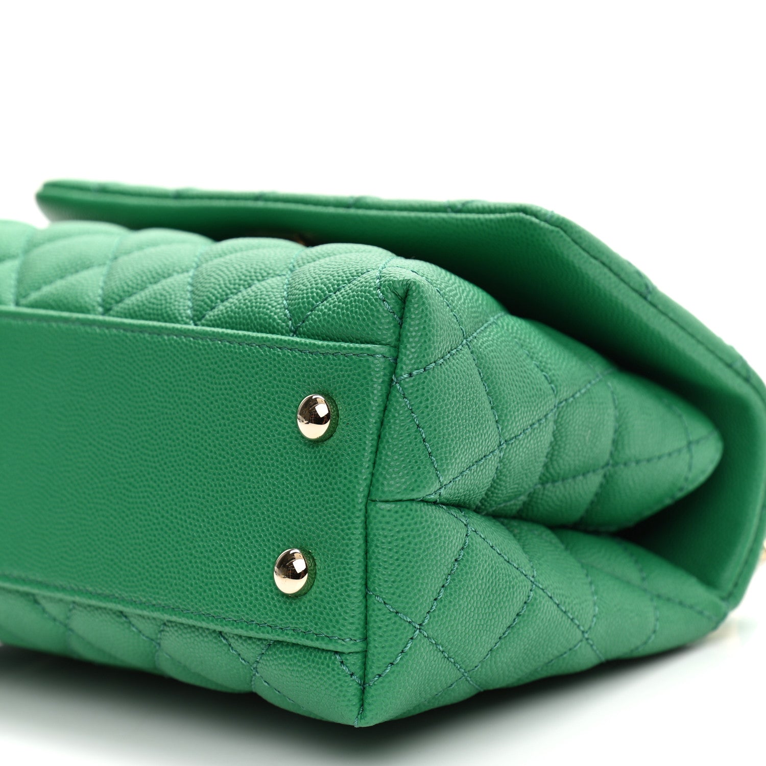 Chanel Caviar Quilted Mini Coco Handle Flap Green 10 of 11