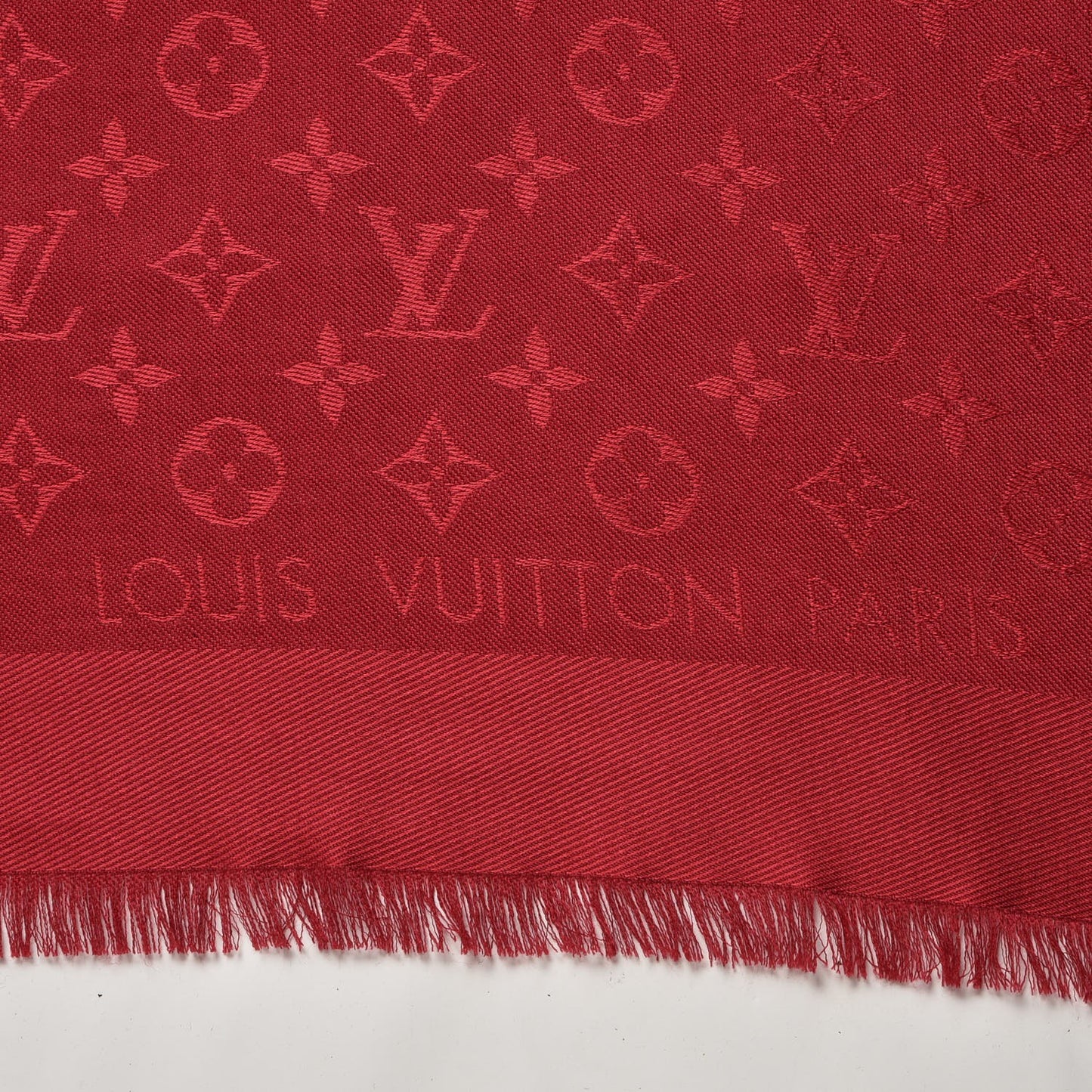 Silk Wool Monogram Shawl Pomme D'Amour