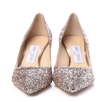 Jimmy Choo Glitter Pointy Toe Romy 60 Pumps 36.5 Ballet Pink 2 of 10