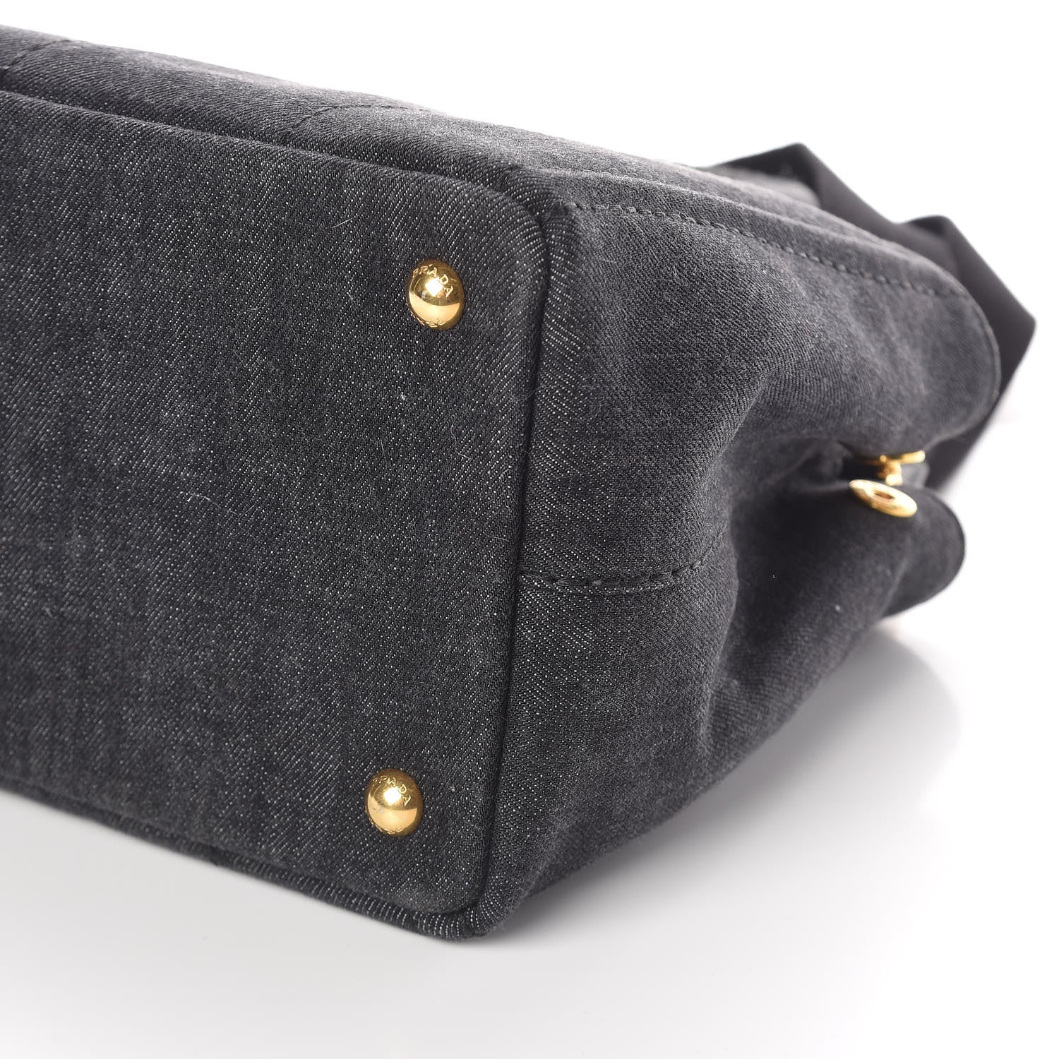 Prada Denim Small Logo Tote Black 9 of 9