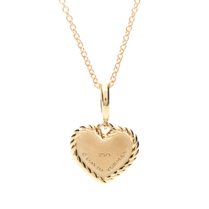 David Yurman 18K Yellow Gold Diamond Heart Initial M Charm Necklace 4 of 4