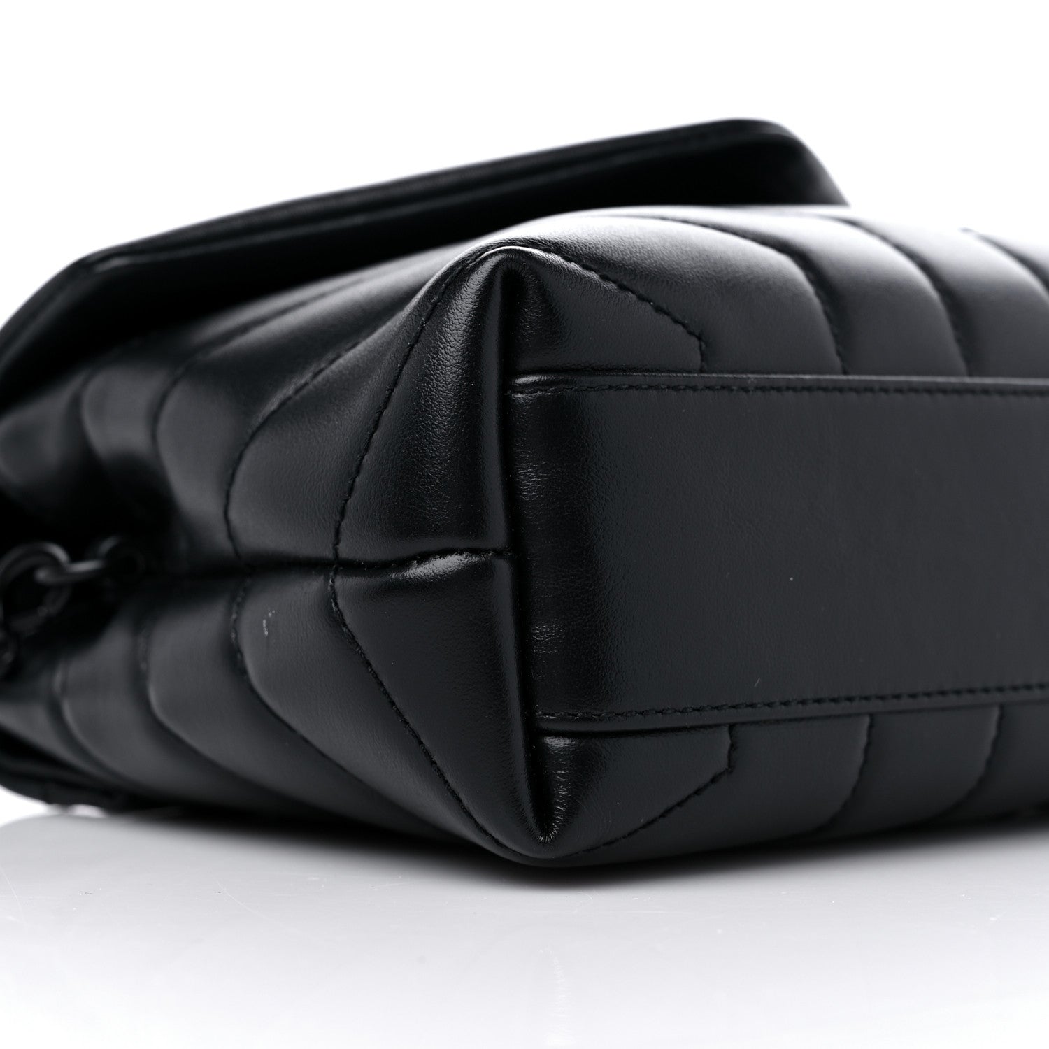 Saint Laurent Calfskin Y Quilted Monogram Monochrome Toy Loulou Crossbody Bag Black 8 of 10