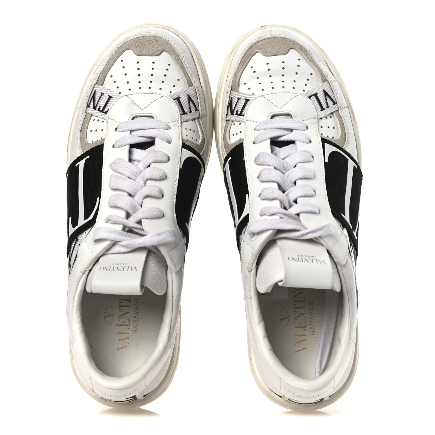 Valentino Garavani Calfskin Womens VL7N Sneakers 37 Black White