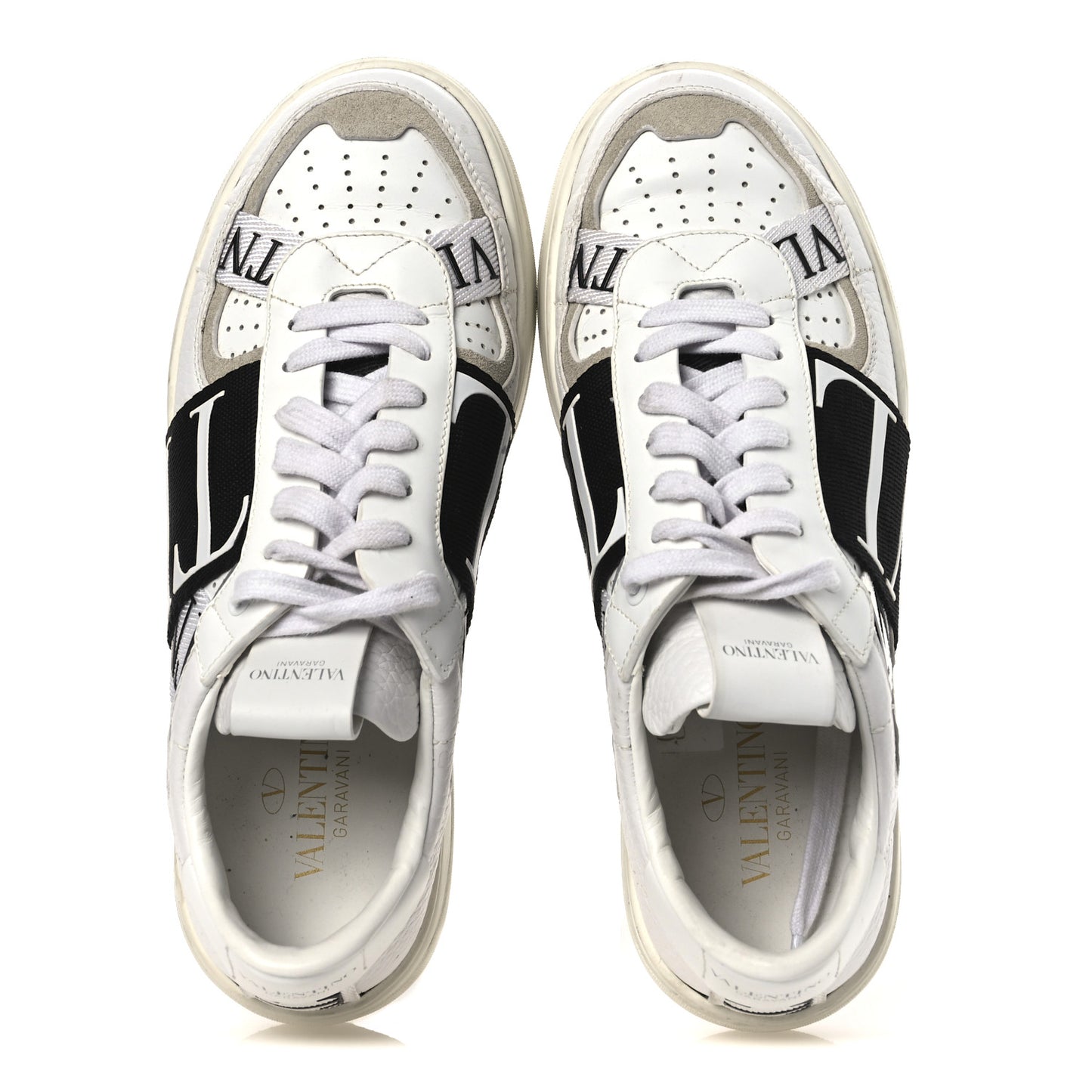Calfskin Womens VL7N Sneakers 37 Black White
