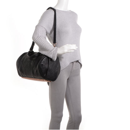Alexander Wang Pebbled Leather Rocco Black with Rose Gold Hardware 2 of 7