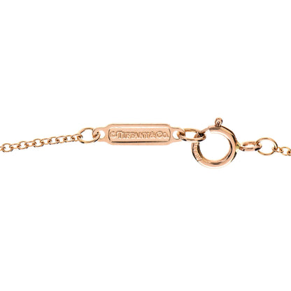 Tiffany 18K Rose Gold Diamond Fleur de Lis Key Bar Pendant Necklace 4 of 4