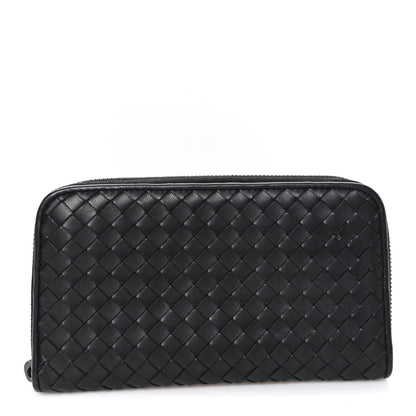 Bottega Veneta Nappa Intrecciato Zip Around Wallet Black 1 of 8
