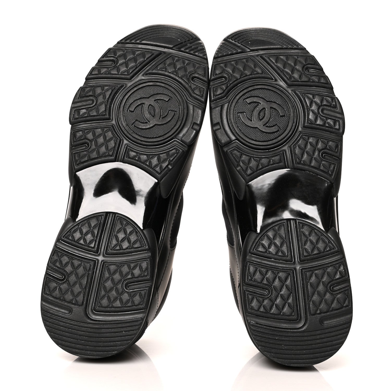 Chanel Calfskin Lambskin CC Uniform Sneakers 40 Black 5 of 8