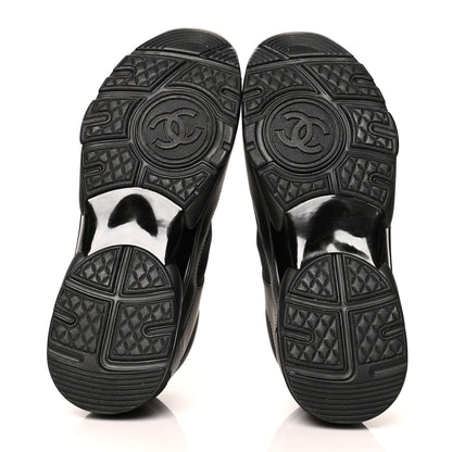 Chanel Calfskin Lambskin CC Uniform Sneakers 40 Black 5 of 8