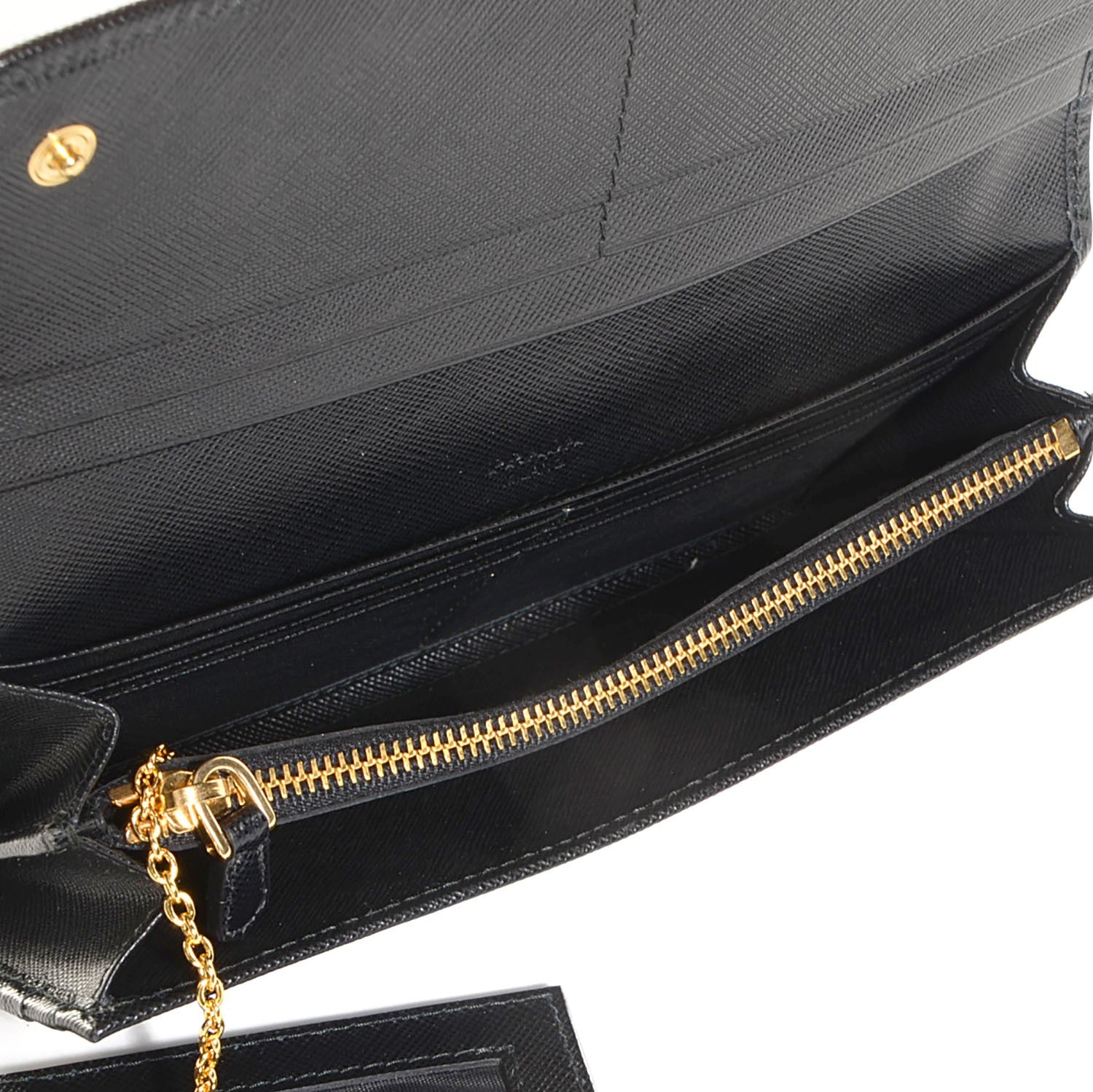 Prada Saffiano Bow Continental Wallet Nero Black 5 of 10