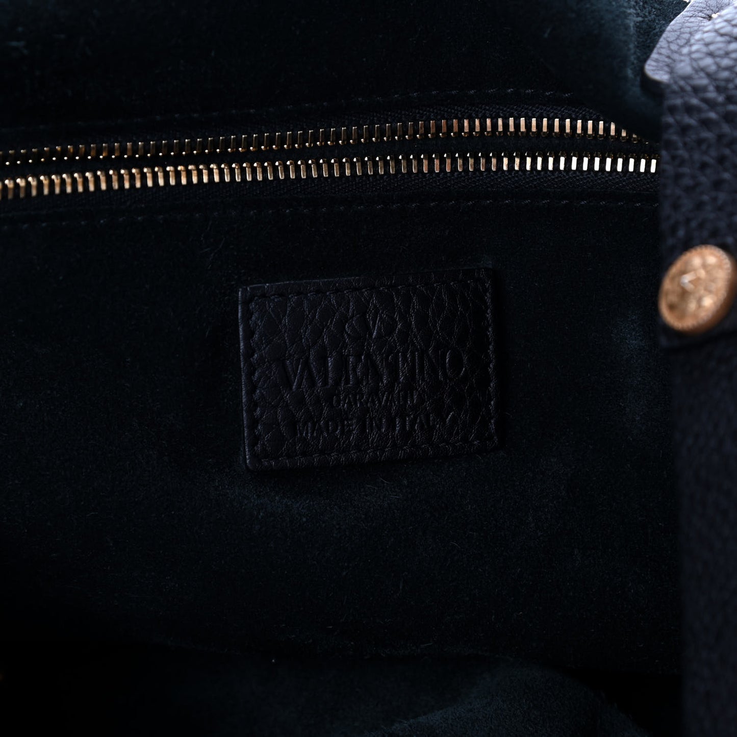 Grained Calfskin Large Studded Zodiac Tote Black