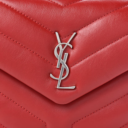 Saint Laurent Calfskin Y Quilted Monogram Toy Loulou Crossbody Bag Red 11 of 12