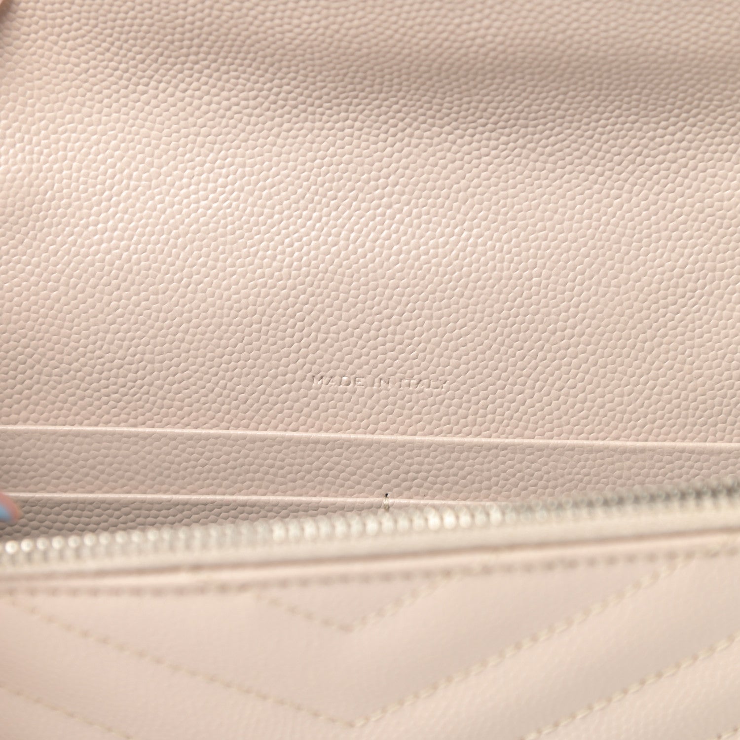 Saint Laurent Grain De Poudre Matelasse Chevron Monogram Envelope Chain Wallet Nude Powder 7 of 17