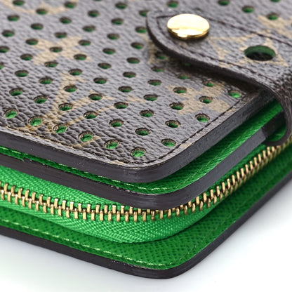 Louis Vuitton Monogram Perforated Compact Zipped Wallet Green 9 of 11