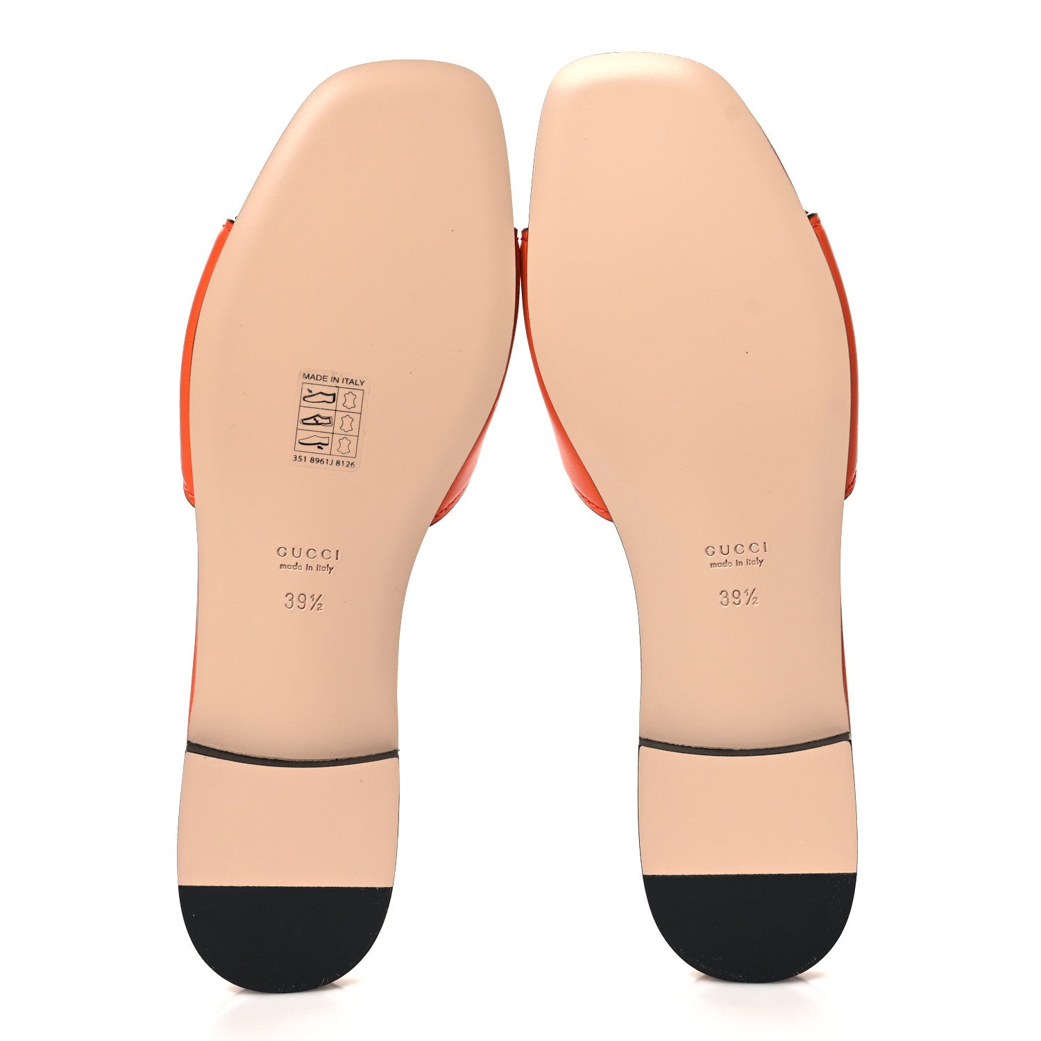 Gucci Cosmos Softy Calfskin Interlocking G Cut Out Slide Sandals 39.5 Deep Orange 6 of 9