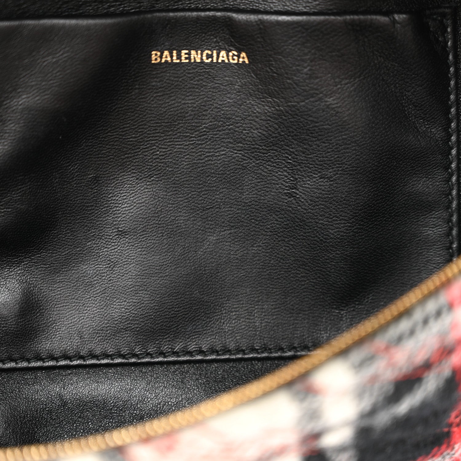 Balenciaga Wool Plaid Diagonal Allover Logo Matelasse XS Souvenir Belt Bag Black White Red 12 of 15