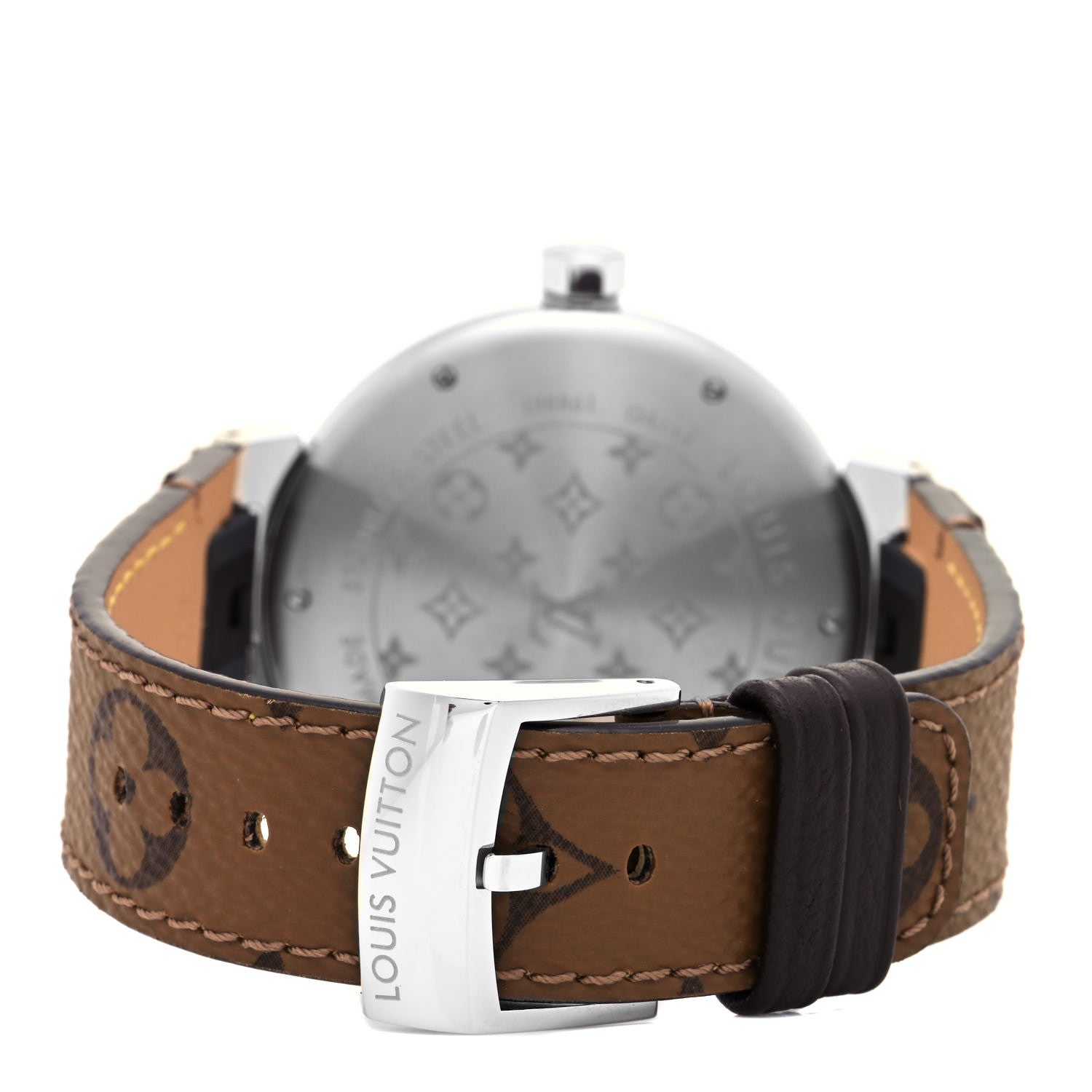 Louis Vuitton Stainless Steel Monogram 41mm Tambour Quartz Watch White 3 of 5
