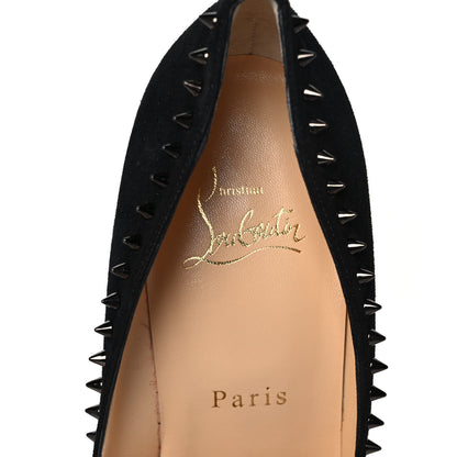 Christian Louboutin Veau Velours Anjalina 100 Pumps 38 Black Gun 7 of 8