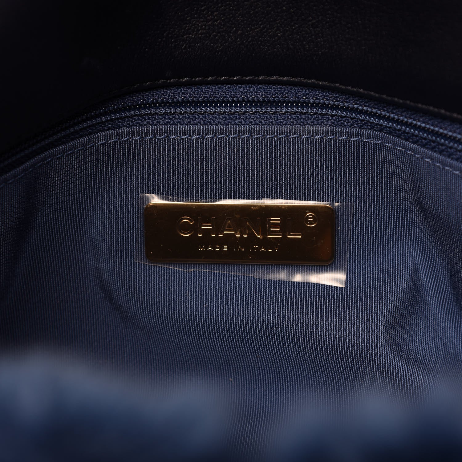 Chanel Shearling Sheepskin Medium 19 Flap Blue 8 of 10