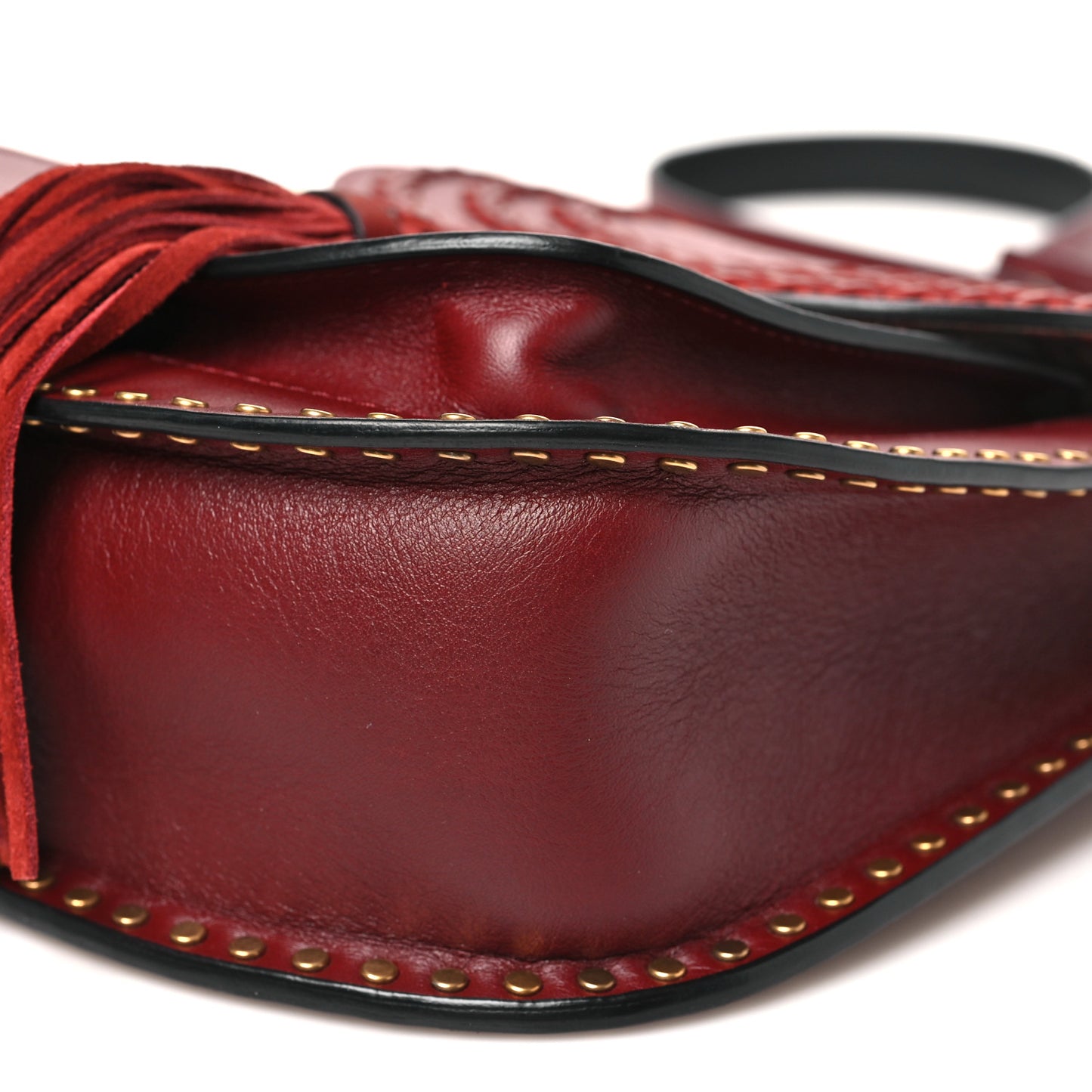 Calfskin Braided Small Hudson Shoulder Bag Sienna Red