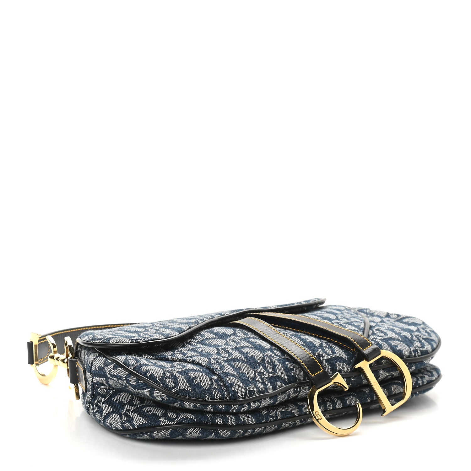 Christian Dior Monogram Double Saddle Bag Navy Blue 7 of 10