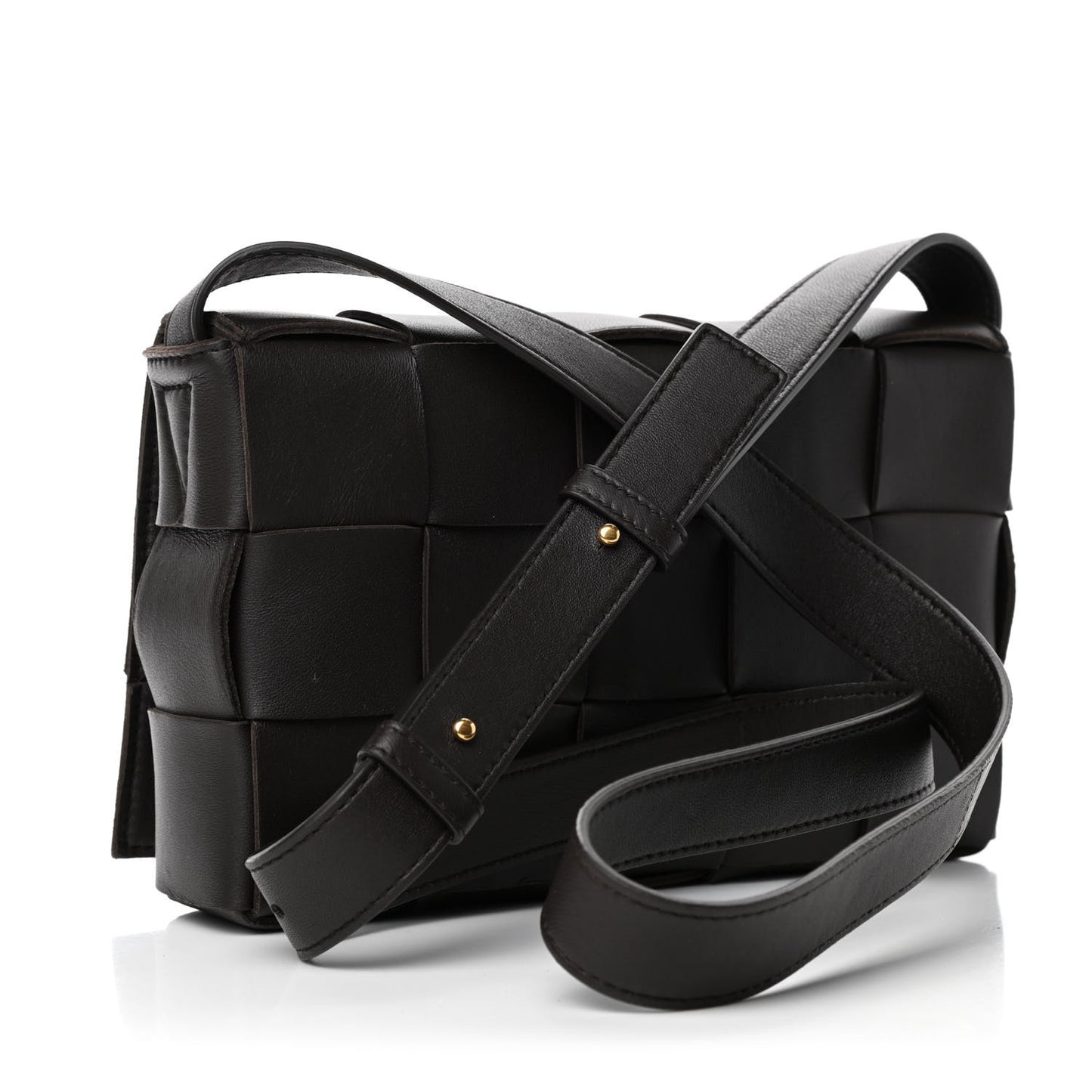 Lambskin Maxi Intrecciato Cassette Crossbody Bag Fondant