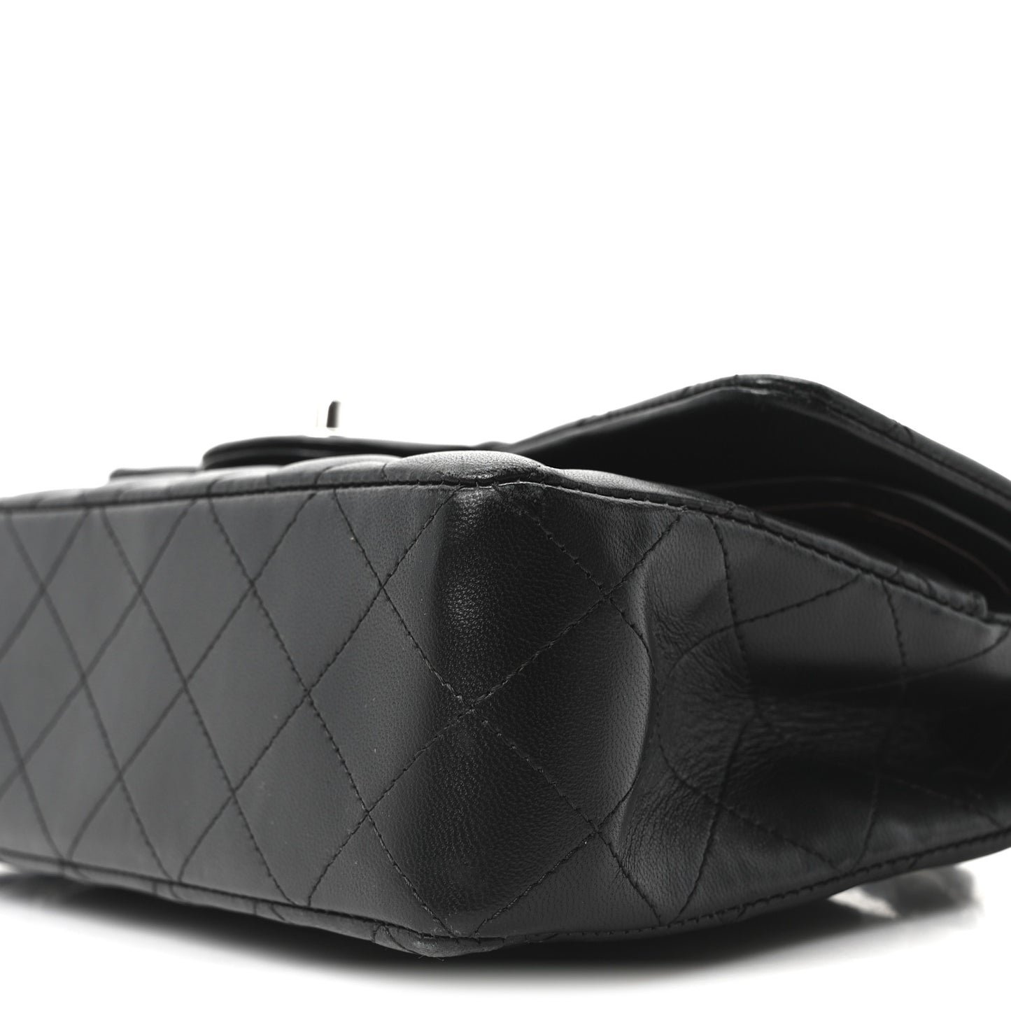 Lambskin Quilted Small Double Flap Black