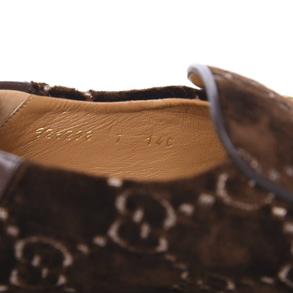 Gucci Velvet GG Monogram Goatskin Mens Horsebit Loafers 7 Brown Vintage Cocoa 8 of 9