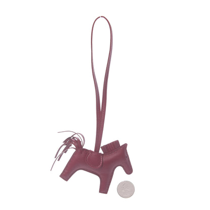 Hermes Milo Lambskin Grigri Rodeo Horse Bag Charm PM Rubis 2 of 5