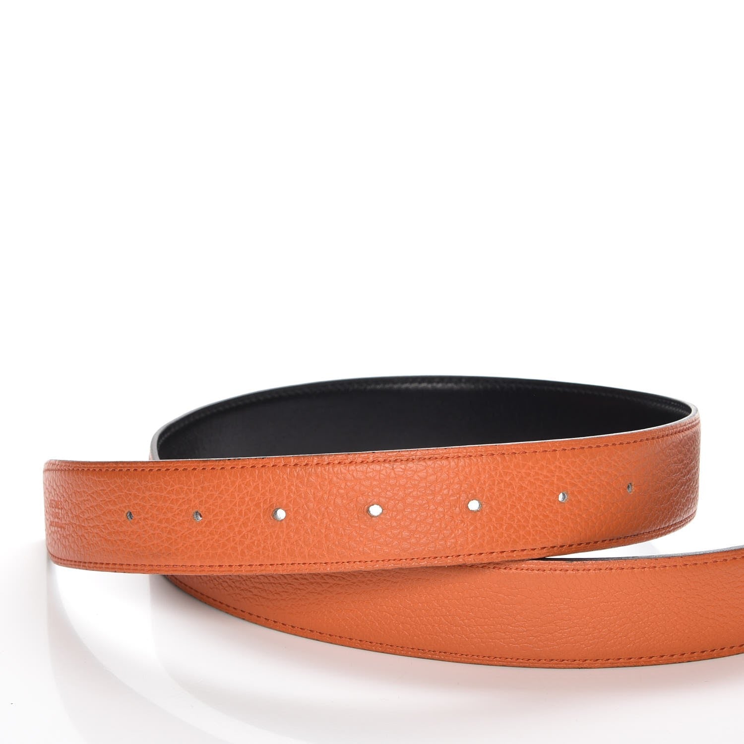 Hermes Box Togo 32mm Belt Strap 85 Black Orange 3 of 10