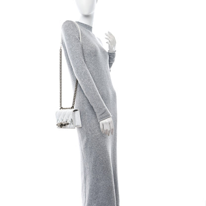 Alexander McQueen Lambskin Quilted Graffiti Skull Knuckle Crossbody White 2 of 15