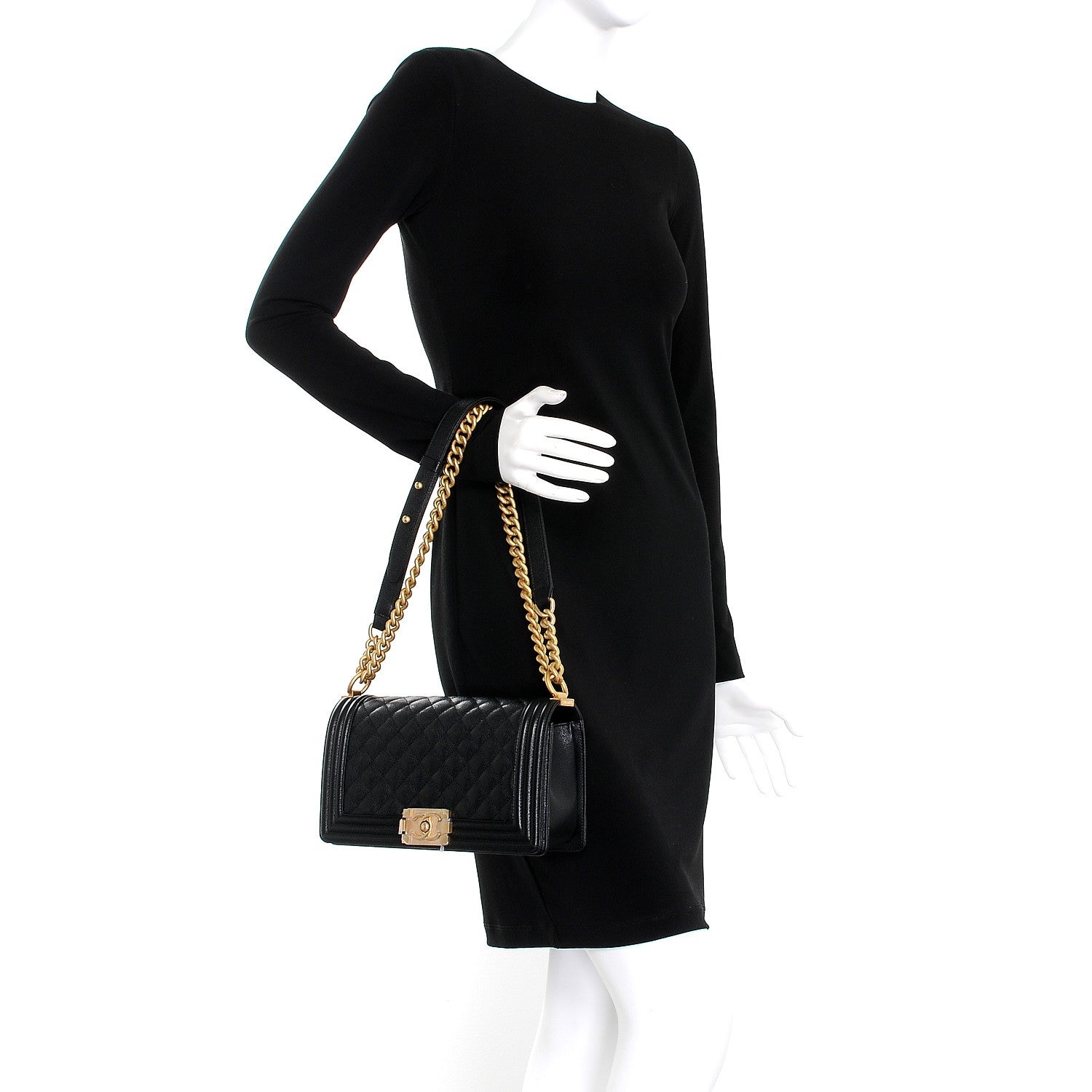 Chanel Caviar Quilted Medium Boy Flap Black 3 of 9