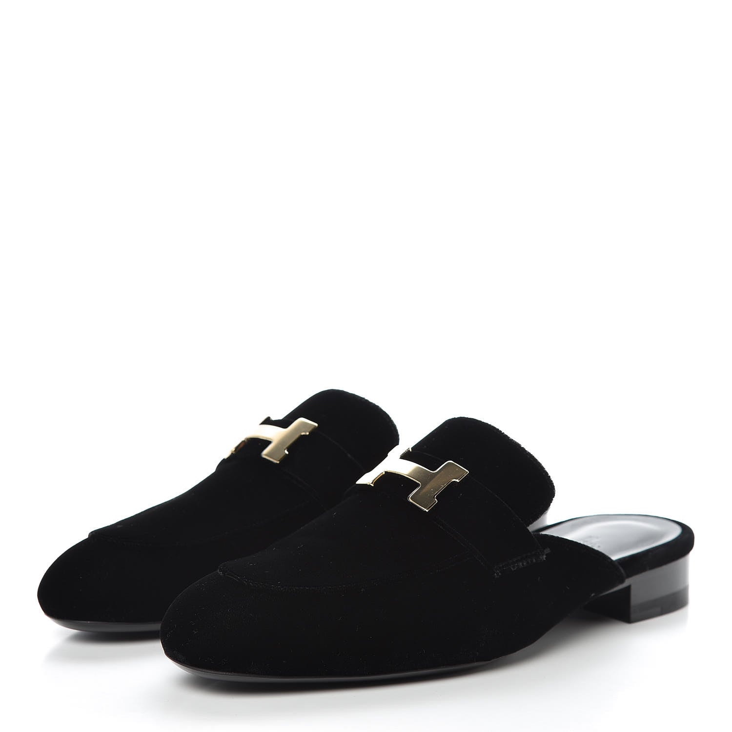 Hermes Velvet Trocadero Mule 37.5 Black 3 of 9