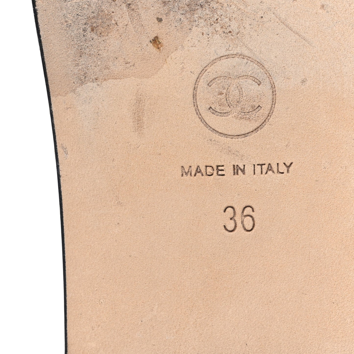 Lambskin Quilted Chain CC Sandals 36 Black