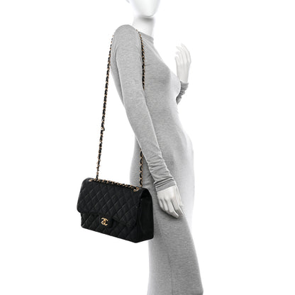 Chanel Caviar Quilted Jumbo Double Flap Black 2 of 11