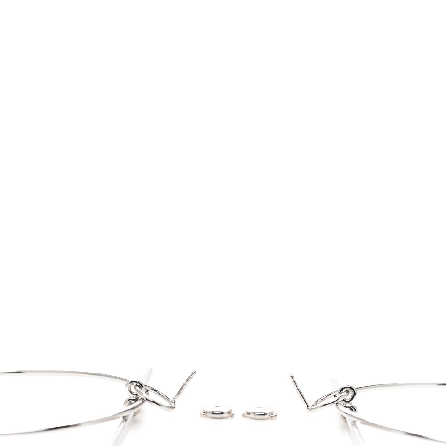 Hermes Sterling Silver TGM Loop Earrings 3 of 7