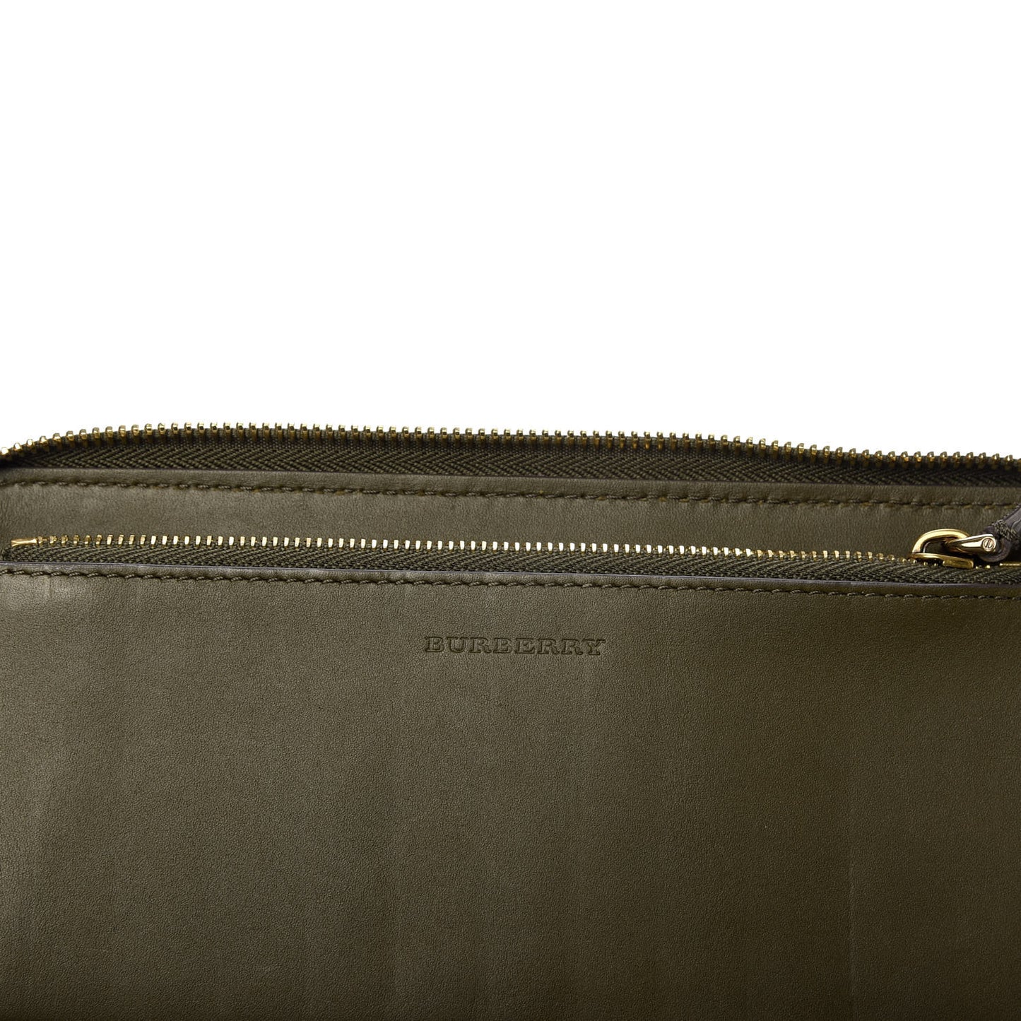 House Check Calfskin Renfrew Long Zip Around Wallet Green