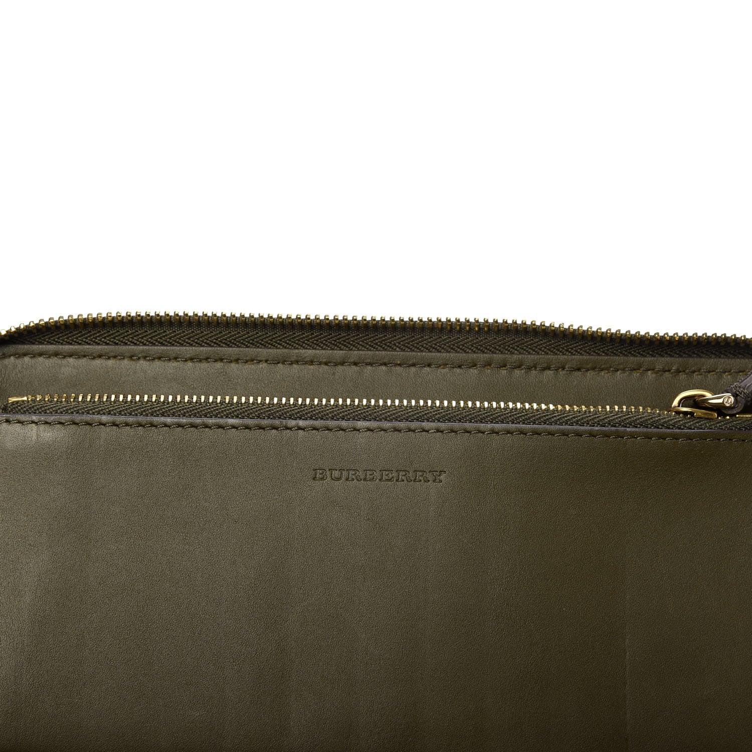Burberry House Check Calfskin Renfrew Long Zip Around Wallet Green 6 of 7