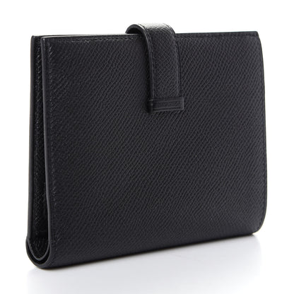 Hermes Epsom Bearn Compact Wallet Black 3 of 7