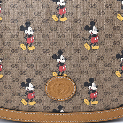 Gucci X DISNEY Mini Vintage GG Supreme Monogram Mickey Mouse Small Flap Messenger Bag Beige Vintage Sun Oil 10 of 11